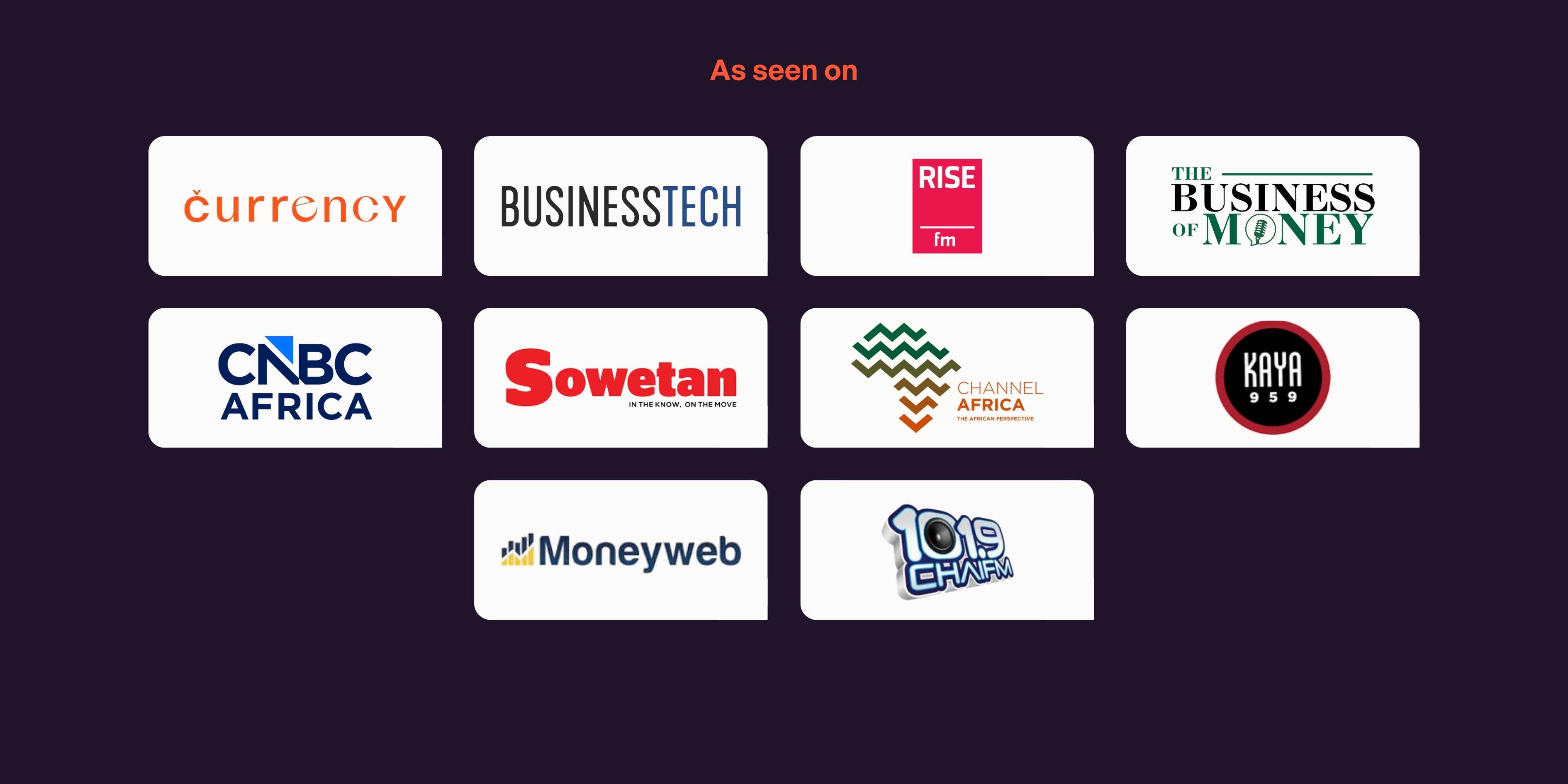 As seen on - press logos